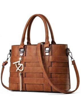 PU Leather Weave Shoulder Bag for Women Elegant Top Handle Designer Purse